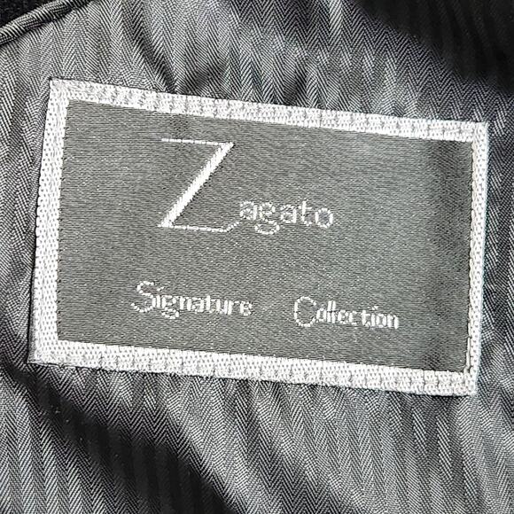 Zagato Blazer Mens 36R Black Pinstripe Velvet Sport Coat 3-Button Notch Lapel - Picture 13 of 16